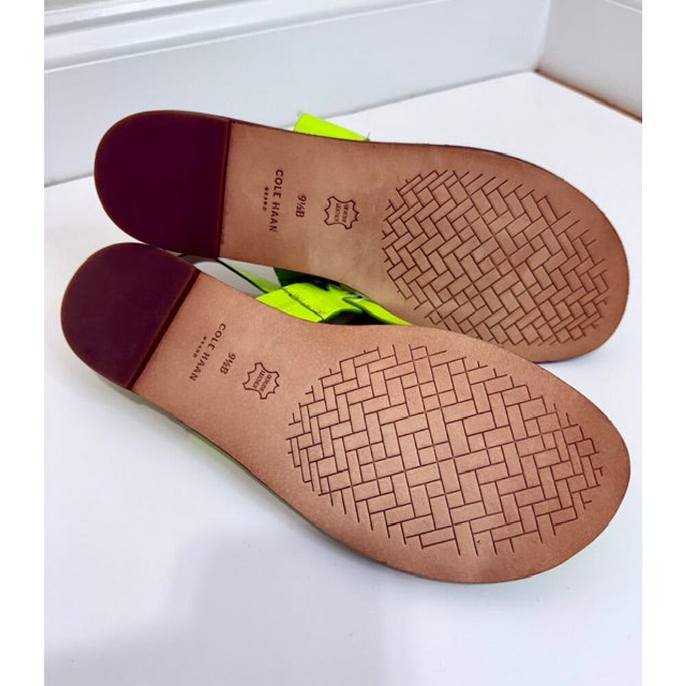 Cole Haan Grandseries Leather Sole Sandals – Neon Yellow Sz9.5B NWOT - Picture 4 of 5